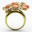 Gold Plated Rings TK1102 Gold - Stainless Steel Ring with Synthetic
