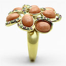 Gold Plated Rings TK1102 Gold - Stainless Steel Ring with Synthetic