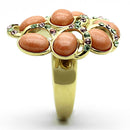 Gold Plated Rings TK1102 Gold - Stainless Steel Ring with Synthetic
