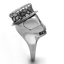 Fashion Rings For Women TK1121 Stainless Steel Ring with Epoxy in Jet