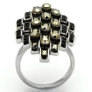 Cheap Rings TK1136 Stainless Steel Ring with Top Grade Crystal in Jet
