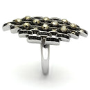 Cheap Rings TK1136 Stainless Steel Ring with Top Grade Crystal in Jet