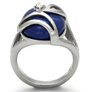 Cheap Rings TK1144 Stainless Steel Ring with Synthetic in Capri Blue