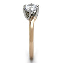 Rose Gold Wedding Rings TK1161 Two-Tone Rose Gold Stainless Steel Ring