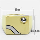 Cheap Gold Rings TK1186 Two-Tone Gold - Stainless Steel Ring with Crystal