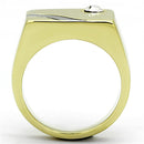 Cheap Gold Rings TK1186 Two-Tone Gold - Stainless Steel Ring with Crystal