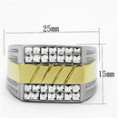 Cheap Gold Rings TK1193 Two-Tone Gold - Stainless Steel Ring with Crystal
