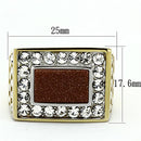 Cheap Gold Rings TK1194 Two-Tone Gold - Stainless Steel Ring with Synthetic