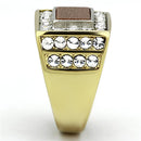 Cheap Gold Rings TK1194 Two-Tone Gold - Stainless Steel Ring with Synthetic