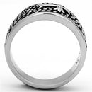 Men's Pinky Rings TK1196 Stainless Steel Ring with Epoxy in Jet