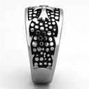Men's Pinky Rings TK1196 Stainless Steel Ring with Epoxy in Jet