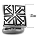 Cufflinks For Men TK1253 Stainless Steel Cufflink with Epoxy in Jet
