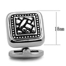 Cufflinks For Men TK1256 Stainless Steel Cufflink with Epoxy in Jet