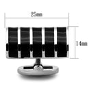 Cufflinks For Men TK1263 Stainless Steel Cufflink with Epoxy in Jet