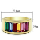 Thin Gold Ring TK1415 Gold - Stainless Steel Ring with Top Grade Crystal