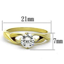 Thin Gold Ring TK1416 Gold - Stainless Steel Ring with AAA Grade CZ