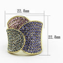 Thin Gold Ring TK1420 Gold - Stainless Steel Ring with Top Grade Crystal
