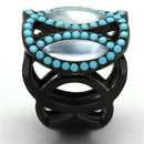 Cheap Wedding Rings TK1421 Black - Stainless Steel Ring with Precious Stone