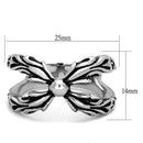 Men's Pinky Rings TK1605 Stainless Steel Ring with Epoxy in Jet