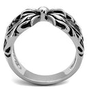 Men's Pinky Rings TK1605 Stainless Steel Ring with Epoxy in Jet
