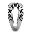 Men's Pinky Rings TK1605 Stainless Steel Ring with Epoxy in Jet