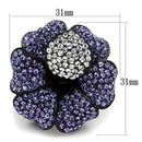 Band Rings TK1618 Black - Stainless Steel Ring with Top Grade Crystal