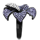 Band Rings TK1618 Black - Stainless Steel Ring with Top Grade Crystal