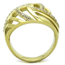 Simple Gold Rings TK1627 Gold - Stainless Steel Ring with AAA Grade CZ