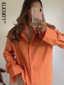 Klkxmyt Women's Shirt 2022 New Spring Autumn Fashion Oversize 100% Cotton Casual Blouses Loose Streetwear Shirts Woman Tops