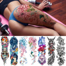 sexy fake tattoo for woman waterproof temporary tattoos large leg thigh body tattoo stickers peony lotus flowers fish dragon