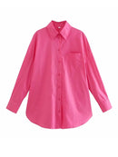 Klkxmyt Women's Shirt 2022 New Spring Autumn Fashion Oversize 100% Cotton Casual Blouses Loose Streetwear Shirts Woman Tops