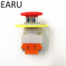 Red Mushroom Cap 1NO 1NC DPST Emergency Stop Push Button Switch AC 660V 10A Switch Equipment Lift Elevator Latching Self Lock