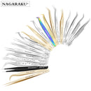 NAGARAKU Eyelash Extension Tweezers Makeup Stainless Steel Non-magnetic Pincet Volume Eyelash Tweezers 3D accurate