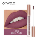 O.TWO.O Liquid Lipstick Matte Lip Gloss Cosmetic Lightweight Lip Glaze Long Lasting Lip Tint Waterproof 12 Color Lips Makeup