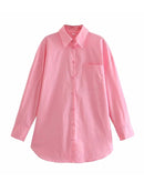 Klkxmyt Women's Shirt 2022 New Spring Autumn Fashion Oversize 100% Cotton Casual Blouses Loose Streetwear Shirts Woman Tops