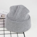 VISROVER 9 Colors Unisex Solid Color Real Rabbit Fur Beanies Winter Hat For Woman Knit Bonnet Acrylic Woman Autumn Warm Skullies