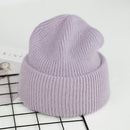 VISROVER 9 Colors Unisex Solid Color Real Rabbit Fur Beanies Winter Hat For Woman Knit Bonnet Acrylic Woman Autumn Warm Skullies