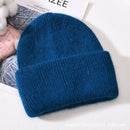 VISROVER 9 Colors Unisex Solid Color Real Rabbit Fur Beanies Winter Hat For Woman Knit Bonnet Acrylic Woman Autumn Warm Skullies