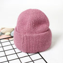 VISROVER 9 Colors Unisex Solid Color Real Rabbit Fur Beanies Winter Hat For Woman Knit Bonnet Acrylic Woman Autumn Warm Skullies