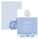 Vintage Romance Large Menu Card Periwinkle (Pack of 1)-Wedding Favor Stationery-Periwinkle-JadeMoghul Inc.