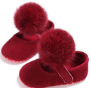 Girls Cute Fur Ball Soft Sole  Shoes