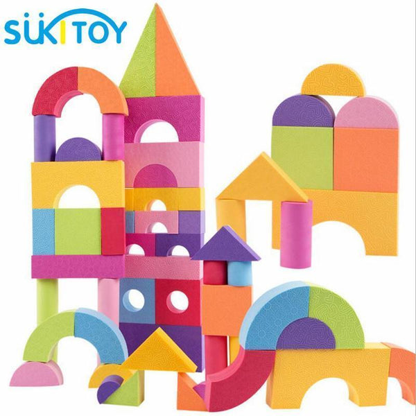 SUKIToy Kid's Soft EVA Block Set 50pcs for children Educational Soft Montessori  intelligent toys early head start training
