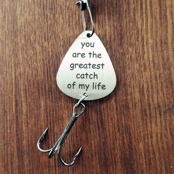 You are My Greatest Catch Fishing Gift Fishing Lure Mens Gift Fishing Lure Stainless Steel Key Ring Fish Hook Pendant