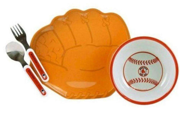 ABC 4PC PLATE SET REDSOX 11504-All Other Sports-JadeMoghul Inc.