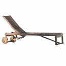 Acacia Wood Comfortable Chaise Lounge, Brown-Patio Furniture-Brown-Acacia Wood-JadeMoghul Inc.