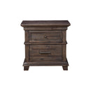 Acacia Wood Nightstand with 2 Drawer Brown-Nightstands and Bedside Tables-Brown-Acacia Solids-JadeMoghul Inc.