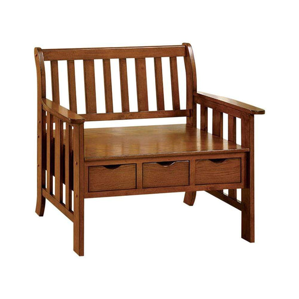 Accent and Storage Benches Pine Crest Bench With 3 Drawers Benzara