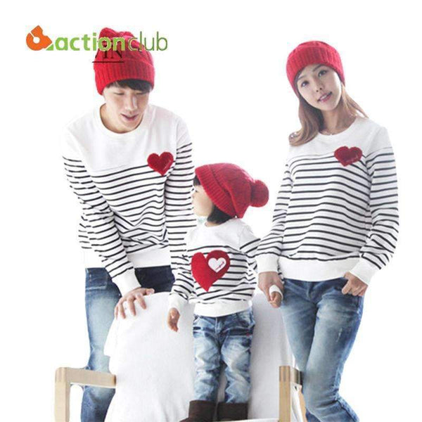 Actionclub Family Matching Clothing Soft Cotton Shirt Matching Mother Daughter Clothes Family Look Style Father Mother Son KU849-White-Kids 2T-JadeMoghul Inc.
