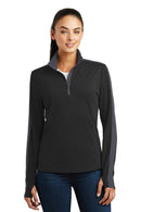Activewear Sport-Tek Ladies Sport-Wick Textured Colorblock 1/4-Zip Pullover. LST861 Sport-Tek