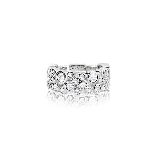 Adjustable Silver Friendship Ring with Crystals (Pack of 1)-Personalized Gifts for Women-JadeMoghul Inc.